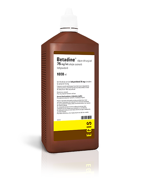 Betadine®  săpun chirurgical 75 mg/ml soluţie cutanată  Iod povidonă